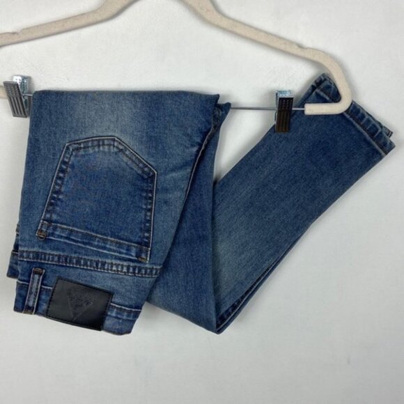 UNIF Peach Pit Skinny Jeans Busted Knees Size 25 Denim Distressed Blue High Rise - Picture 14 of 15